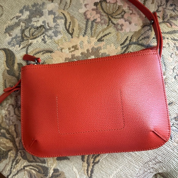 Longchamp leather burnt Orange Shoulder handBag bag small - Picture 6 of 14